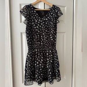 1. State Black and White Ruffled Tiered Mini Sundress